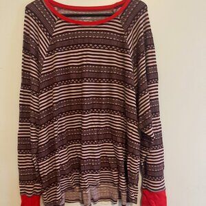 XL Aerie Long Sleeve Ribbed Shirt
